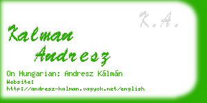 kalman andresz business card