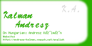 kalman andresz business card